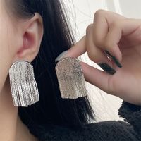 Fashion Solid Color Copper Tassel Plating Drop Earrings 1 Pair main image 2