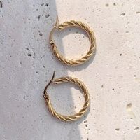 Simple Style Circle Twist Stainless Steel Round Earrings sku image 1