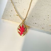 Retro Irregulär Geometrisch Kupfer Vergoldet Ellipse Überzug Naturstein Halskette Mit Anhänger sku image 2