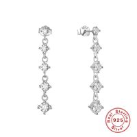 1 Pair Fashion Geometric Sterling Silver Plating Zircon Drop Earrings sku image 5