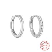 Fashion Round Silver Inlaid Zircon Earrings 1 Pair sku image 4