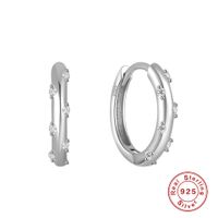Mode Runden Silber Eingelegter Zirkon Ohrringe 1 Paar sku image 5