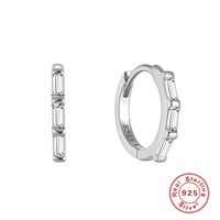 Fashion Round Silver Inlaid Zircon Earrings 1 Pair sku image 9