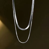 Fashion U Shape Titanium Steel Plating Layered Necklaces main image 3