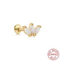 Fashion Square Water Droplets Paw Print Silver Inlay Zircon Ear Studs 1 Piece sku image 14