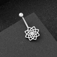 Fashion Flower Stainless Steel Belly Ring 1 Piece main image 2