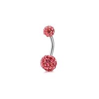 Fashion Round Stainless Steel Plating Zircon Belly Ring 1 Piece sku image 6