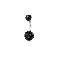 Fashion Round Stainless Steel Plating Zircon Belly Ring 1 Piece sku image 1