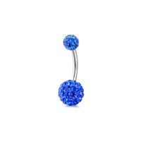 Fashion Round Stainless Steel Plating Zircon Belly Ring 1 Piece main image 2