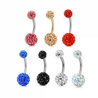 Fashion Round Stainless Steel Plating Zircon Belly Ring 1 Piece main image 1