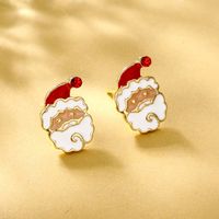 1 Pair Cute Christmas Tree Santa Claus Snowflake Inlay Alloy Rhinestones Ear Studs main image 6