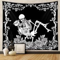 Retro Black Skull Tapestry Home Background Decoration Wholesale Nihaojewelry sku image 1
