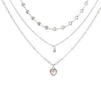 Fashion Heart Shape Alloy Plating Rhinestones Women's Layered Necklaces 1 Piece main image 5