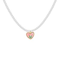Retro Heart Shape Artificial Pearl Alloy Beaded Women's Pendant Necklace 1 Piece main image 4