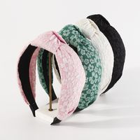 Fashion Solid Color Flower Cloth Knot Lace Hair Band 1 Piece main image 1
