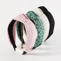 Fashion Solid Color Flower Cloth Knot Lace Hair Band 1 Piece main image 6