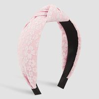 Fashion Solid Color Flower Cloth Knot Lace Hair Band 1 Piece main image 4