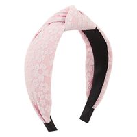 Fashion Solid Color Flower Cloth Knot Lace Hair Band 1 Piece sku image 3