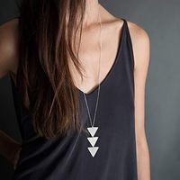 Simple Style Triangle Copper Plating Pendant Necklace 1 Piece main image 1