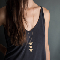Simple Style Triangle Copper Plating Pendant Necklace 1 Piece main image 7