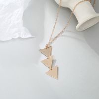 Simple Style Triangle Copper Plating Pendant Necklace 1 Piece main image 5