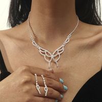 Großhandel Mode Geometrische Zirkon Kupfer Halskette Ohrring Set Nihaojewelry sku image 14