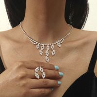 Großhandel Mode Geometrische Zirkon Kupfer Halskette Ohrring Set Nihaojewelry sku image 7