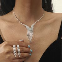 Wholesale Fashion Geometric Zircon Copper Necklace Earring Set Nihaojewelry sku image 9