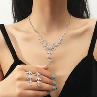 Großhandel Mode Geometrische Zirkon Kupfer Halskette Ohrring Set Nihaojewelry sku image 20