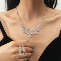 Großhandel Mode Geometrische Zirkon Kupfer Halskette Ohrring Set Nihaojewelry sku image 11