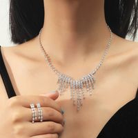 Großhandel Mode Geometrische Zirkon Kupfer Halskette Ohrring Set Nihaojewelry sku image 18