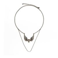 Punk Wings Skull Alloy Layered Three-dimensional Unisex Pendant Necklace 1 Piece main image 6
