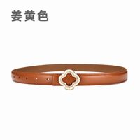 Flower-shaped Diamond Buckle Leather Two-layer Cowhide Belt Women's Decorative sku image 16