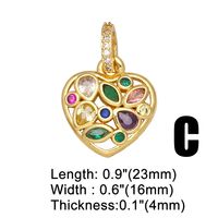 1 Piece Copper Zircon Heart Shape Fashion sku image 2