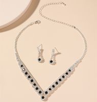 Fashion Colorful Jewelry Dress Accessories Simple Crystal Necklace Set main image 8