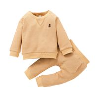 Autumn Children's Long-sleeved T-shirt Trousers Black Suit Korean Version Pullover Sweater Pit Strip Two-piece Set sku image 18