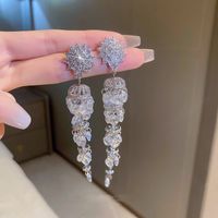 Fashion Square Tassel Butterfly Metal Rhinestone Artificial Gemstones Women's Earrings 1 Pair sku image 6