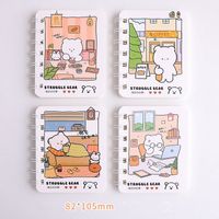 Cute Creative Cartoon Coil Portable Stationery Mini Notebook 1 Piece sku image 3