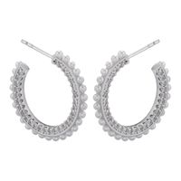 Mode Géométrique Le Cuivre Placage Perles Artificielles Zircon Des Boucles D'oreilles 1 Paire main image 4