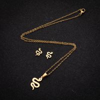 Simple Style Snake Stainless Steel Plating Women's Earrings Necklace main image 1