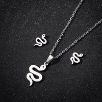 Simple Style Snake Stainless Steel Plating Women's Earrings Necklace main image 5