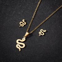 Simple Style Snake Stainless Steel Plating Women's Earrings Necklace main image 3