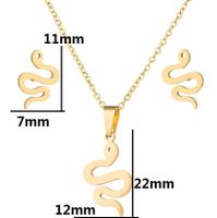 Simple Style Snake Stainless Steel Plating Women's Earrings Necklace main image 4