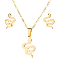 Simple Style Snake Stainless Steel Plating Women's Earrings Necklace sku image 2