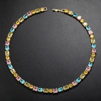 Glam Geometric Copper Gold Plated Zircon Women's Bracelets Necklace sku image 5