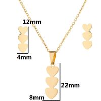 1 Set Mode Herzform Edelstahl Titan Stahl Überzug Ohrringe Halskette main image 5