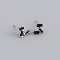 Simple Style Geometric Sterling Silver Inlaid Zircon Ear Studs 1 Pair sku image 5