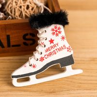 Christmas Retro Letter Skates Snowflake Wood Party Hanging Ornaments 1 Piece main image 5