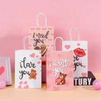 Valentine's Day Cute Letter Bear Heart Shape Paper Birthday Gift Bags main image 1