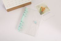 Fashion Color Clip Pvc Loose-leaf  6-hole Transparent Spiral Journal Book Shell sku image 18
